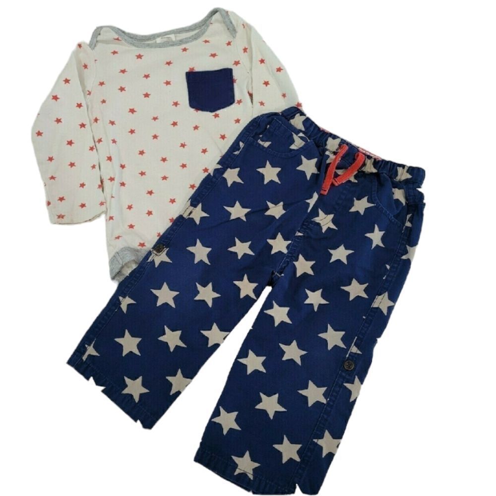 Baby Boden patriotic stars 2pc outfit